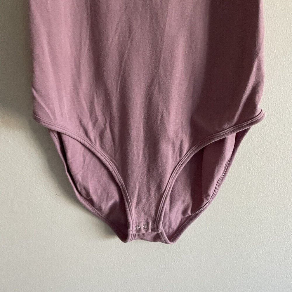 PINK Victorias Secret Women M Mauve Logo High Neck Sleeveless Tank Bodysuit - Picture 2 of 8